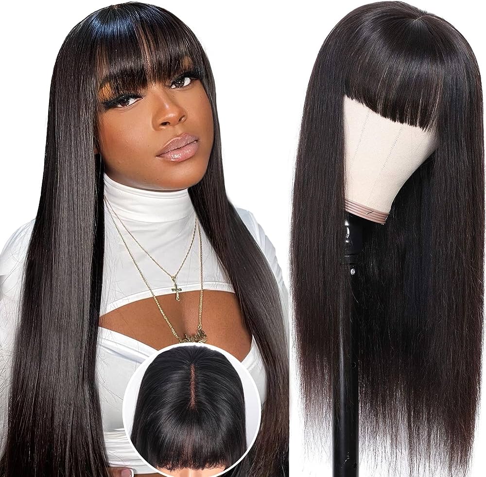 Human Hair Wig With Bangs