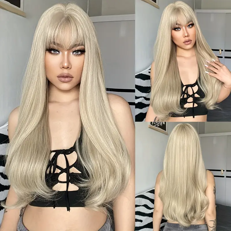 Blonde Wigs with Bangs