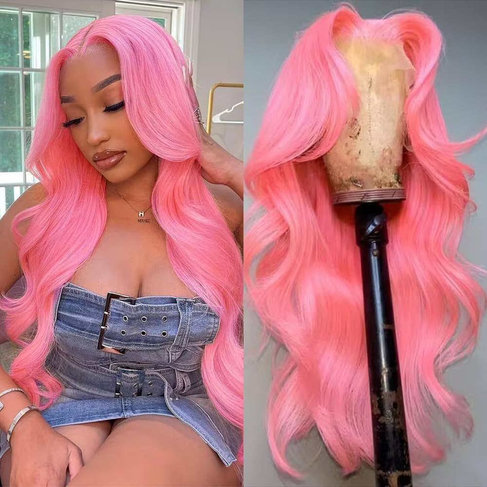 pink lace front wig