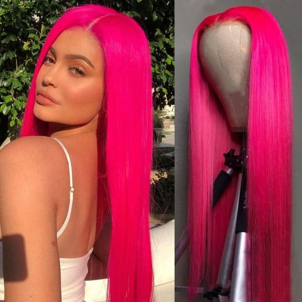 pink lace front wig