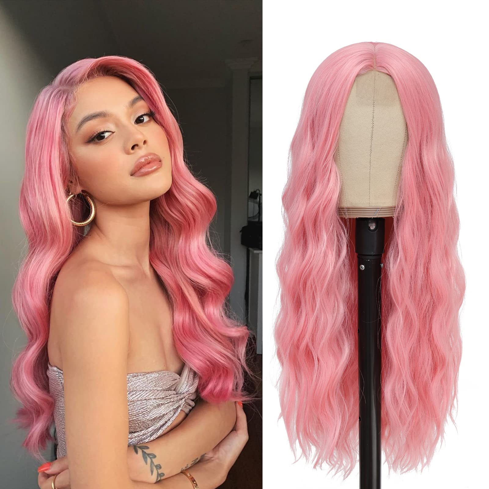 pink lace front wig