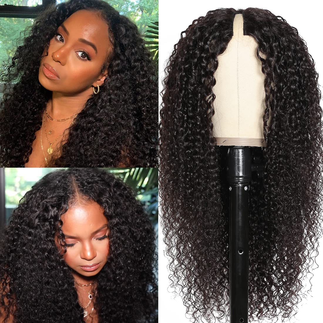 V-Part Curly Wig