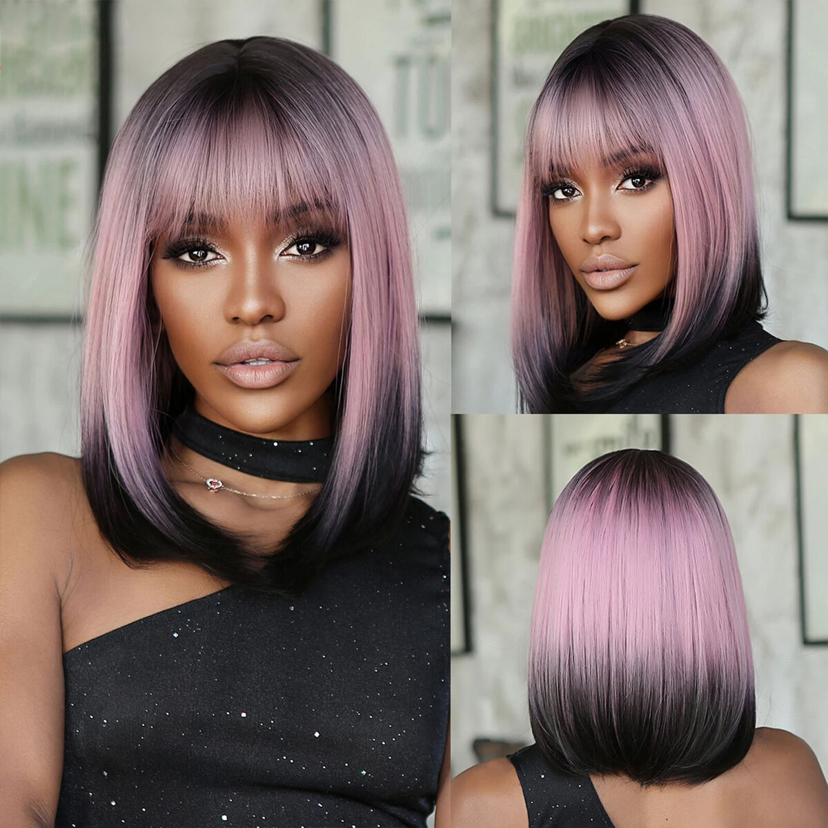 pink bob wig