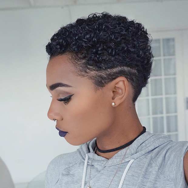 natural short haircut afro woman