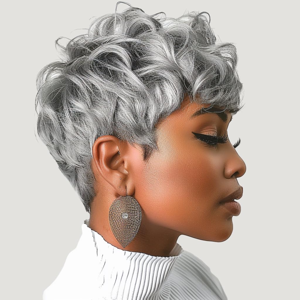 natural short haircut afro woman