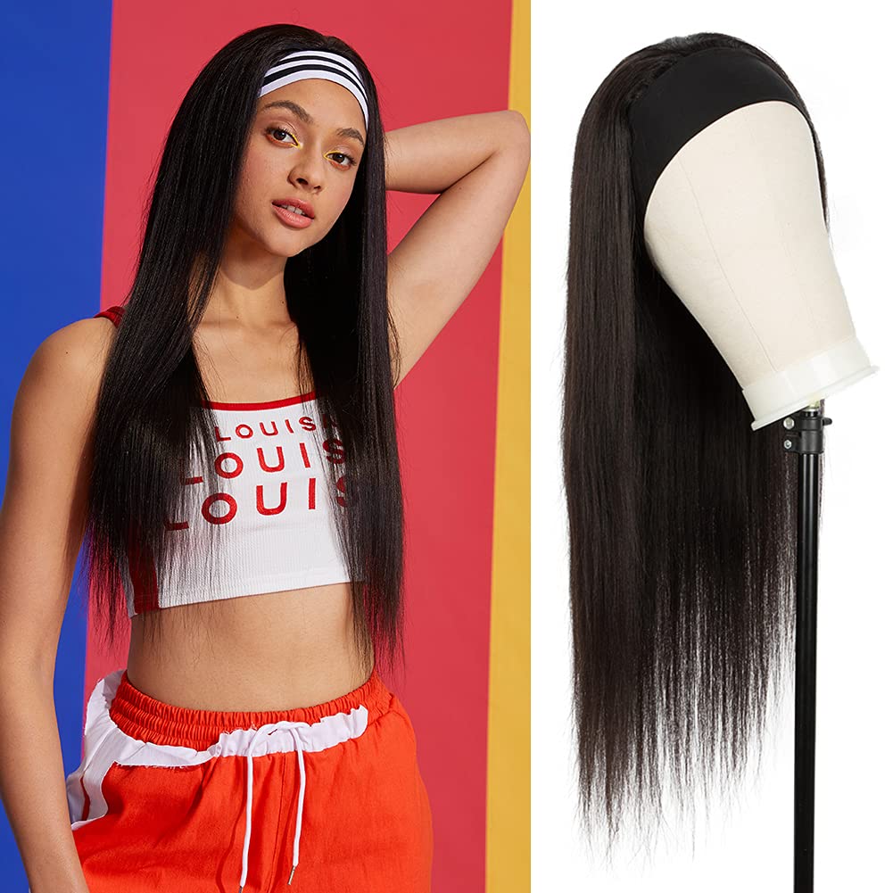 kinky straight headband wig