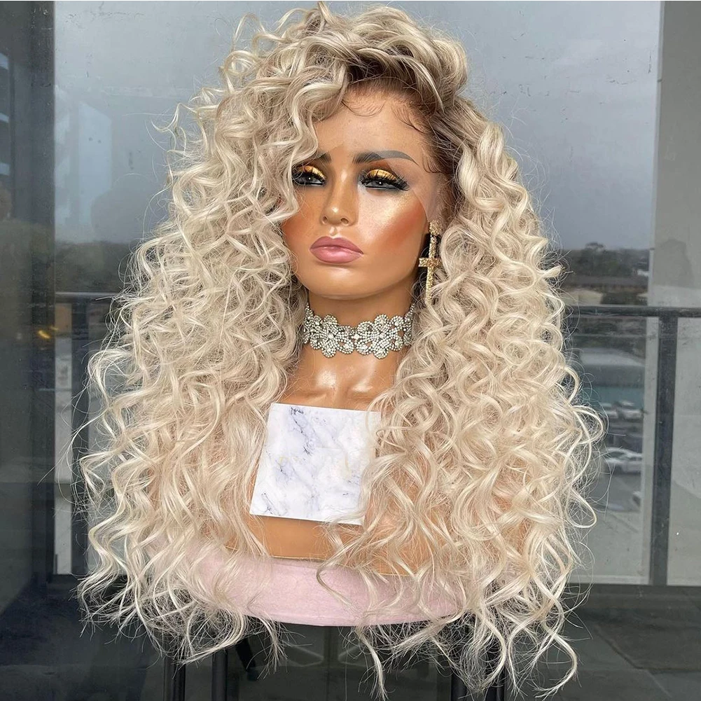 blonde curly wig